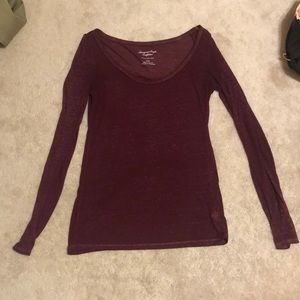 Dark red, American eagle long sleeve tee